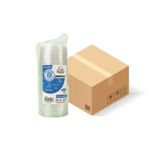 [5201] Dom-Deckel f. Smoothie Becher RPET m. Loch Ø95mm 16x50 Stück Karton