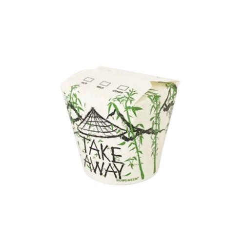[5153] Papp-Nudelbox S 16oz Bambus-Pagode 500Stück