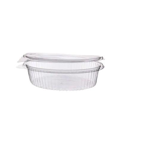 [5305] rPET Feinkostbecher mit Klappdeckel 500ml Transparent