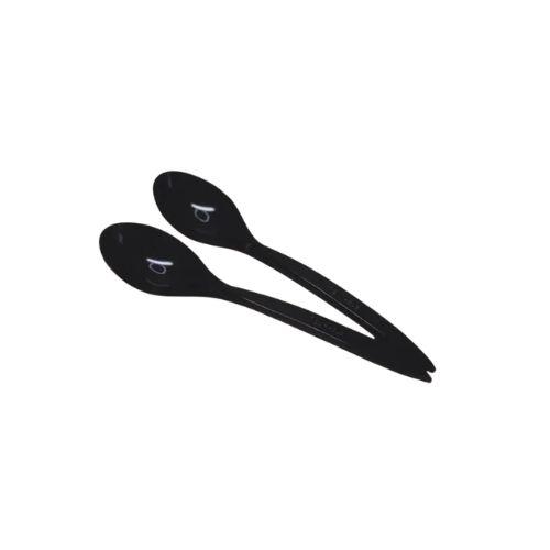 [5107] Mehrweg Plastik Löffel schwarz 180mm