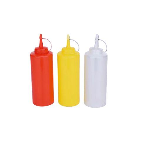 [6302] Quetschflasche Gelb/Rot/Weiß 360ml