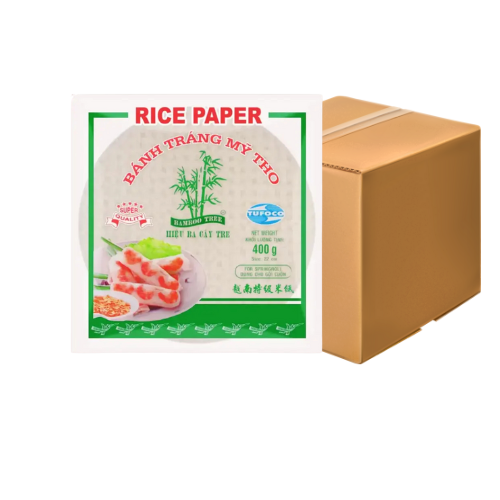 [1709] Bamboo Tree Reispapier rund 22cm grün 36x400g Karton