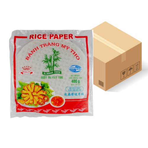 [1713] Bamboo Tree Reispapier rund 22cm rot 36x400g Karton