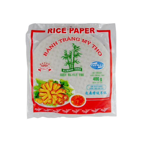 [1714] Bamboo Tree Reispapier rund 22cm rot 400g